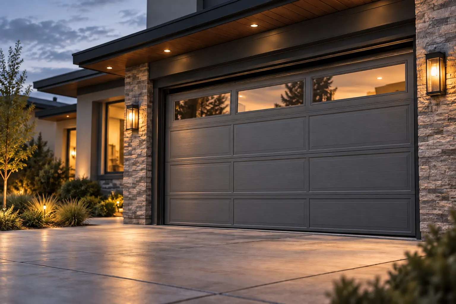Repaired garage door panel